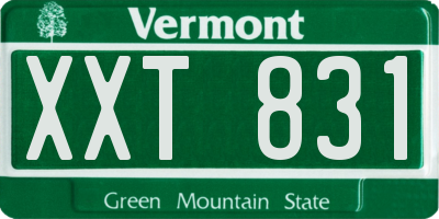 VT license plate XXT831