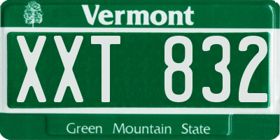 VT license plate XXT832