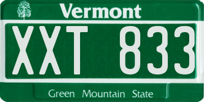 VT license plate XXT833