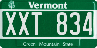 VT license plate XXT834