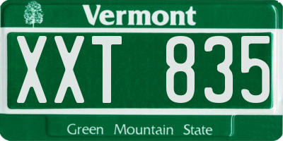 VT license plate XXT835