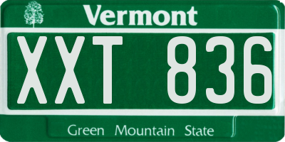 VT license plate XXT836