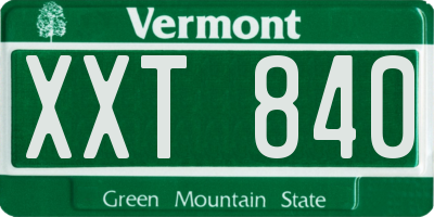 VT license plate XXT840