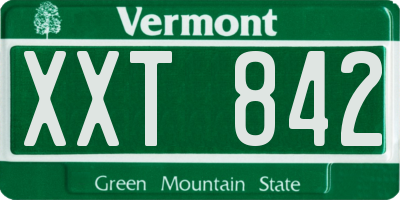 VT license plate XXT842