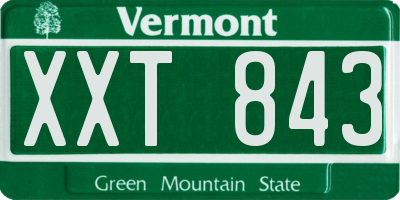 VT license plate XXT843
