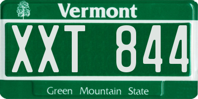 VT license plate XXT844