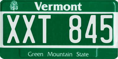 VT license plate XXT845
