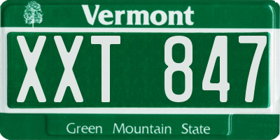 VT license plate XXT847