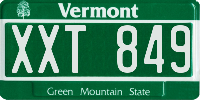 VT license plate XXT849