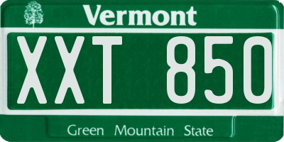 VT license plate XXT850