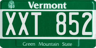 VT license plate XXT852