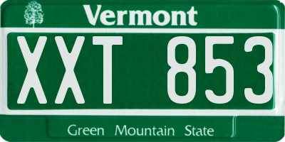 VT license plate XXT853