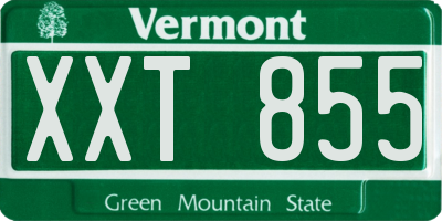 VT license plate XXT855