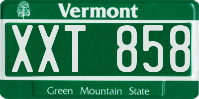 VT license plate XXT858