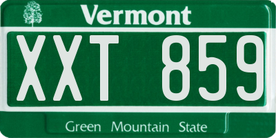 VT license plate XXT859