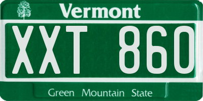 VT license plate XXT860