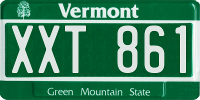 VT license plate XXT861