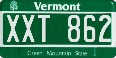 VT license plate XXT862