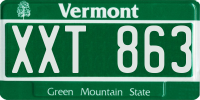 VT license plate XXT863