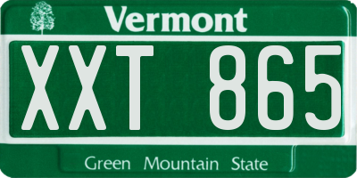 VT license plate XXT865