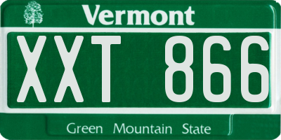 VT license plate XXT866