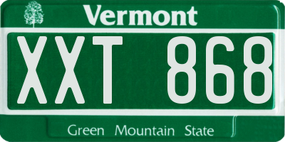 VT license plate XXT868