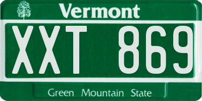 VT license plate XXT869