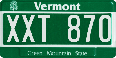VT license plate XXT870
