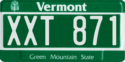 VT license plate XXT871