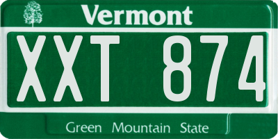 VT license plate XXT874