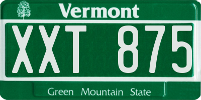 VT license plate XXT875