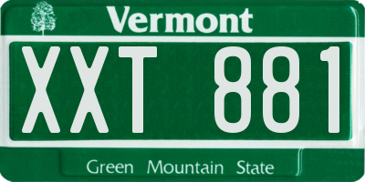 VT license plate XXT881