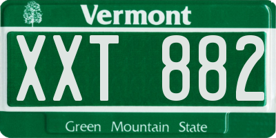VT license plate XXT882