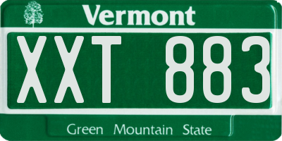 VT license plate XXT883
