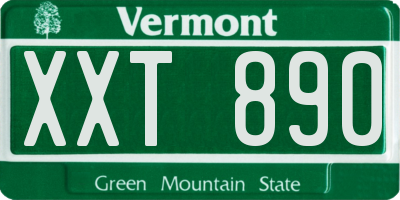 VT license plate XXT890