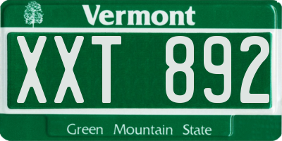 VT license plate XXT892