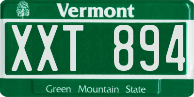 VT license plate XXT894