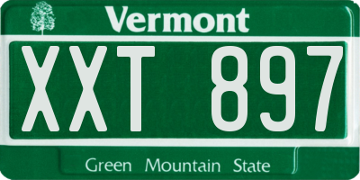VT license plate XXT897