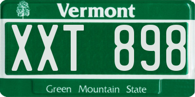 VT license plate XXT898