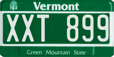 VT license plate XXT899