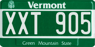 VT license plate XXT905