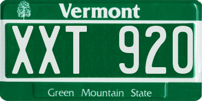 VT license plate XXT920