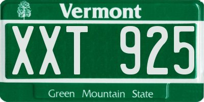 VT license plate XXT925