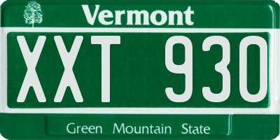 VT license plate XXT930