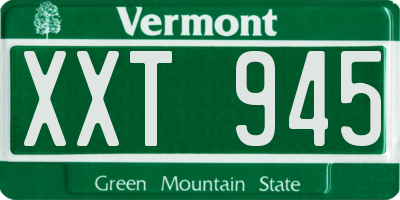 VT license plate XXT945