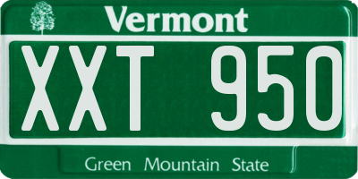 VT license plate XXT950