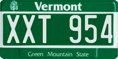 VT license plate XXT954