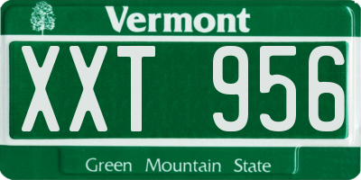 VT license plate XXT956