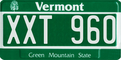 VT license plate XXT960