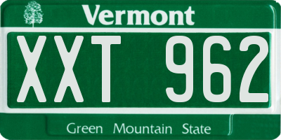 VT license plate XXT962